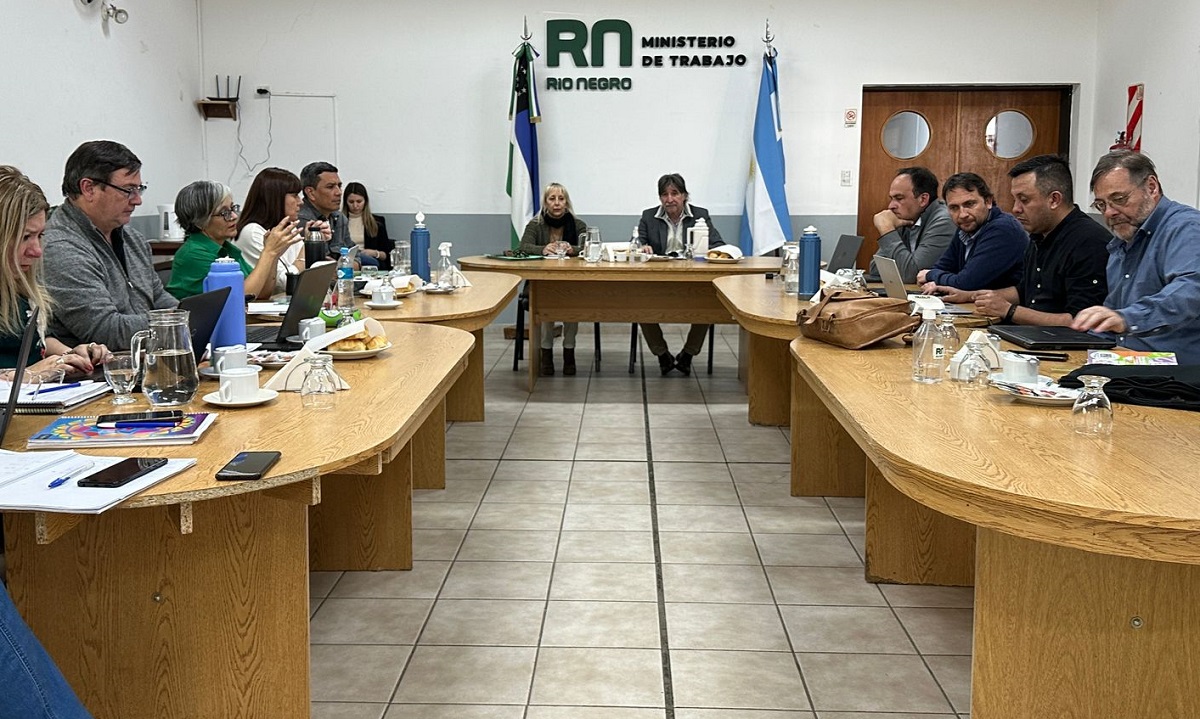 Unter y Educación se reunieron en la sede central del Ministerio de Trabajo en Viedma. Foto Gentileza