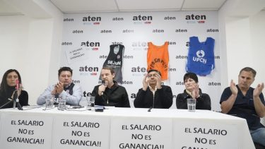 La conferencia de prensa fue en la sede de ATEN, en Alcorta 863. Foto: Gentileza. 