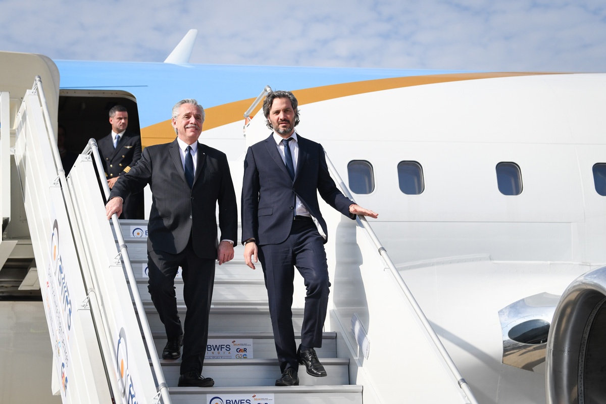 El presidente Alberto Fernández llegó a la India para participar de su última Cumbre del G20. (Foto presidencia)