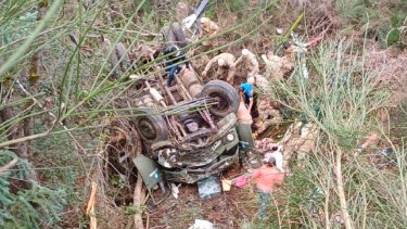 El incidente ocurrió esta tarde sobre la Ruta 62 camino hacia Lolog, en dirección a San Martín de los Andes. Foto: Telam.