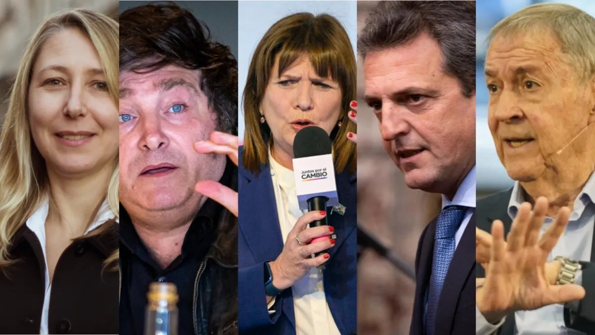 Milei, Massa, Bullrich, Bregman y Schiaretti juntos, por primera vez, para el primer debate presidencial.  