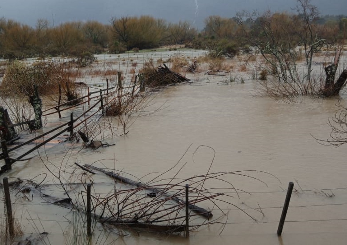 Las intensas precipitaciones provocaron crecidas en los ríos y arroyos de la zona andina. Foto: Gentileza. 