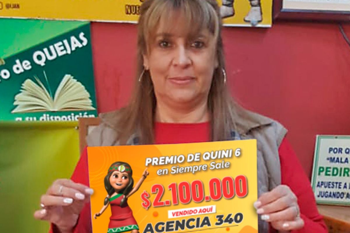 La agencia Nº 340 de Junín de los Andes venció uno de los cupones ganadores del Quini 6, en Neuquén. Foto: Gentileza Facebook Lotería La Neuquina.