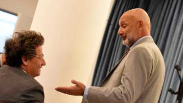 El fiscal jefe Pablo Vignaroli y el querellante Gustavo Kohon, por la fiscalía de Estado. Foto Matías Subat.