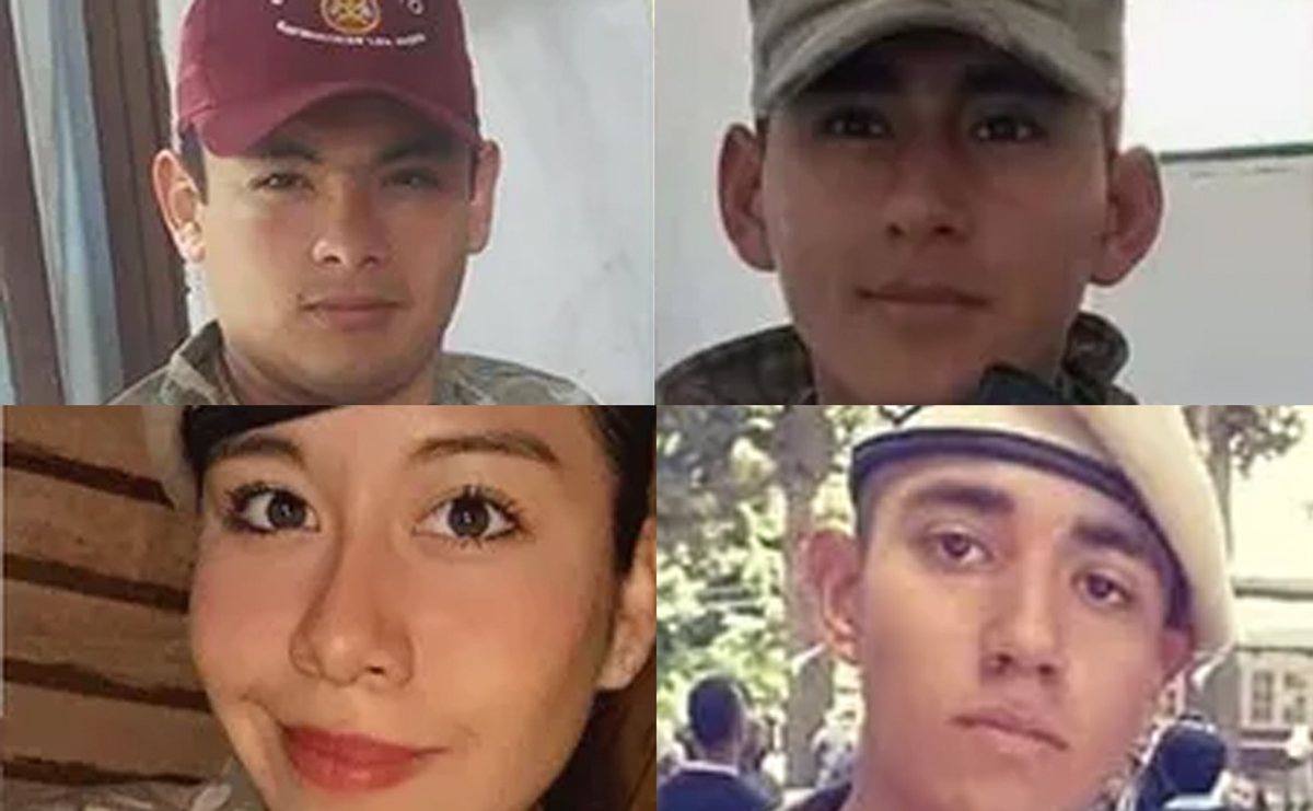 Cristian, Martín, Guadalupe y Oscar, los soldados muertos tras el vuelco de un camión en San Martín de los Andes. 