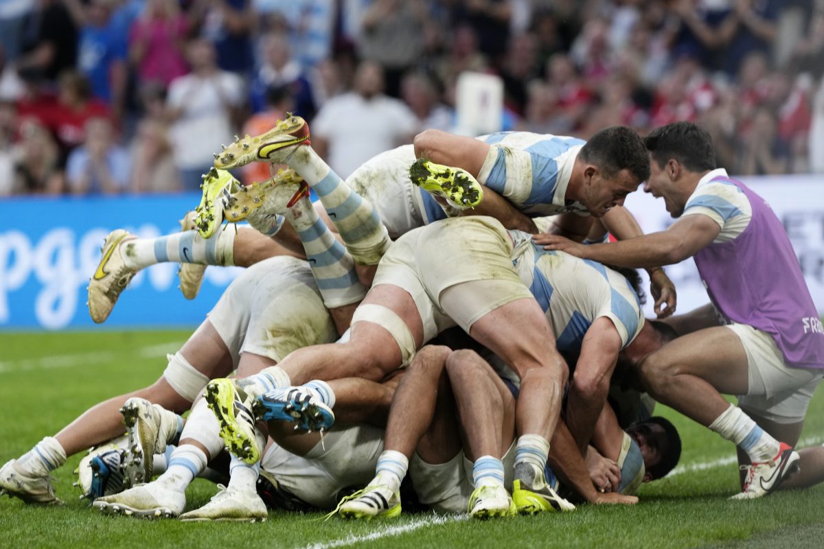 Los Pumas clasificaron por tercera vez a las semifinales del Mundial de Rugby. (AP Photo/Lewis Joly)