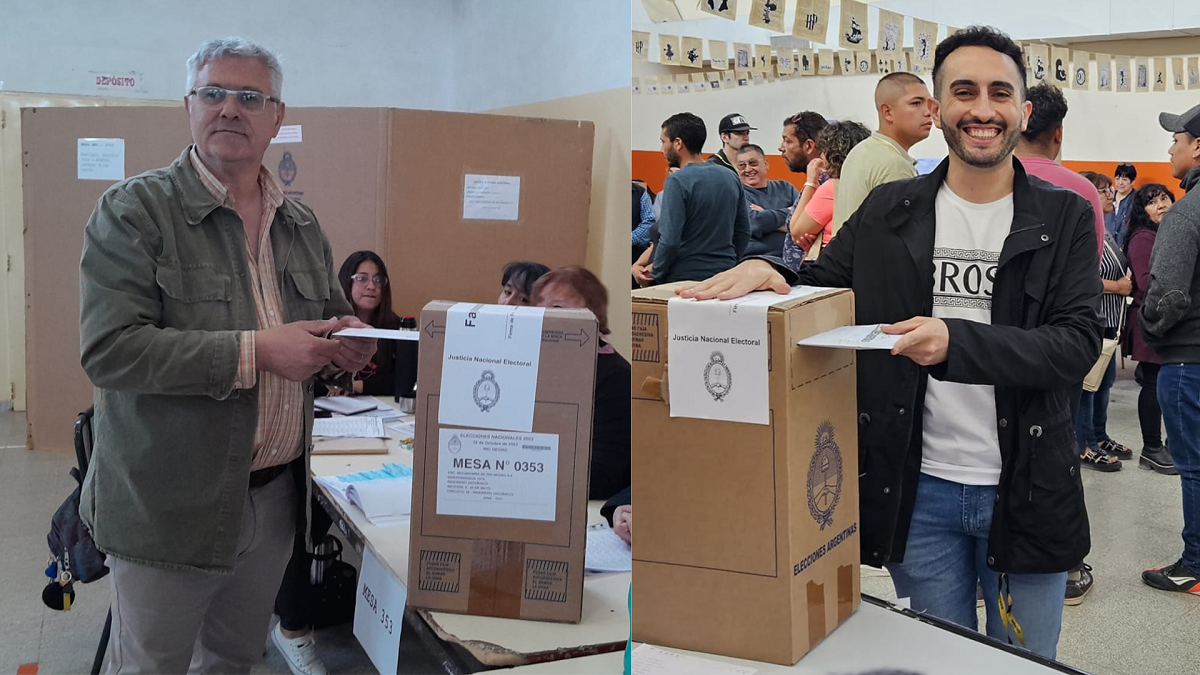 Para José Mellado y Joel Córdoba, candidatos a intendentes de Jacobacci, mejoró la concurrencia electoral. Foto Archivo.