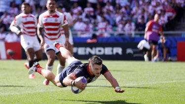 Carreras metió tres tries y fue la figura argentina.