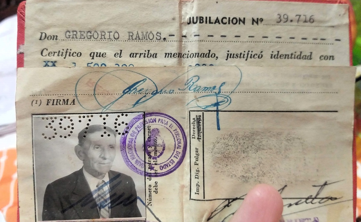 El cese de Gregorio en su actividad registrada fue en 1953. Foto: Gentileza Familia Ramos - Ardiles. 