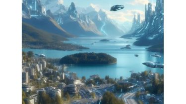 ¡El futuro!: Mirá cómo sería Bariloche dentro de 100 años, según la inteligencia artificial.