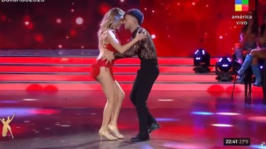 Milett Figueroa y Martín Salwe no bailarán más juntos en el programa de Marcelo Tinelli. Foto: captura tv.
