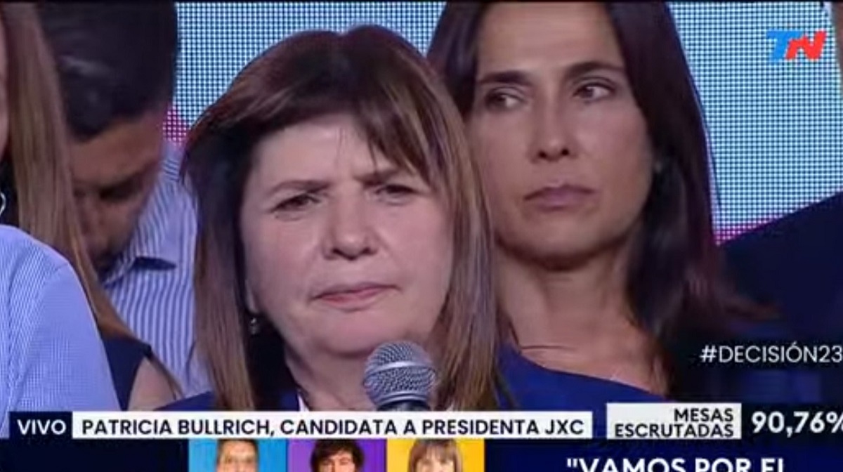 La candidata de Juntos por el Cambio reconoció la derrota en las elecciones 2023. Foto: Captura. 