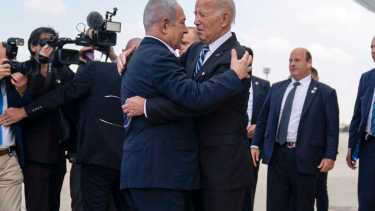 Joe Biden en su visita a Israel y su apoyo al primer ministro Benjamin Netanyahu. Foto: AP. 