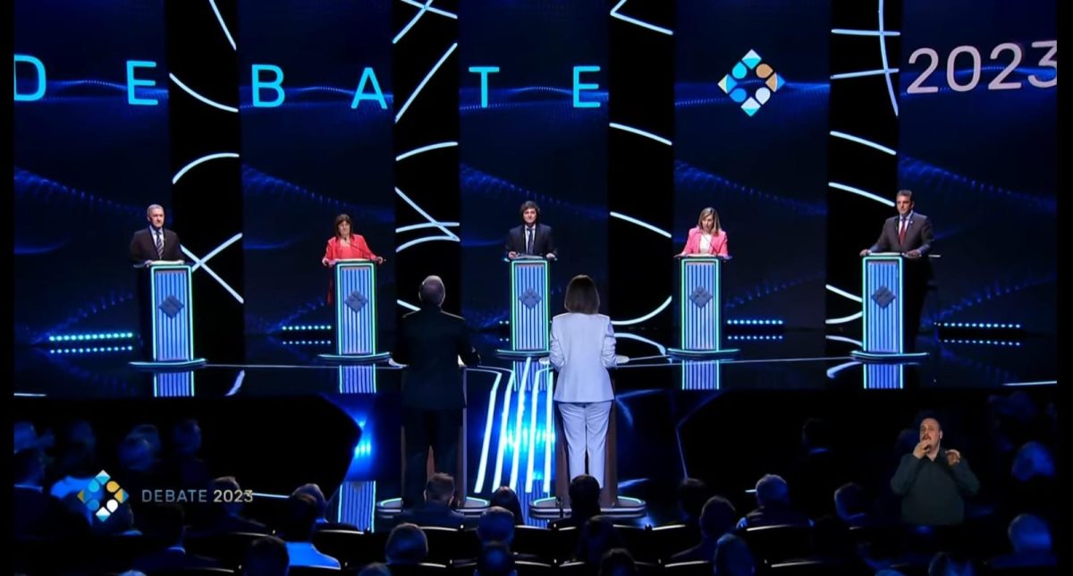 Javier Milei, Patricia Bullrich, Sergio Massa, Juan Schiaretti y Myriam Bregman fueron los protagonistas de los dos primeros debates.  Foto: Captura