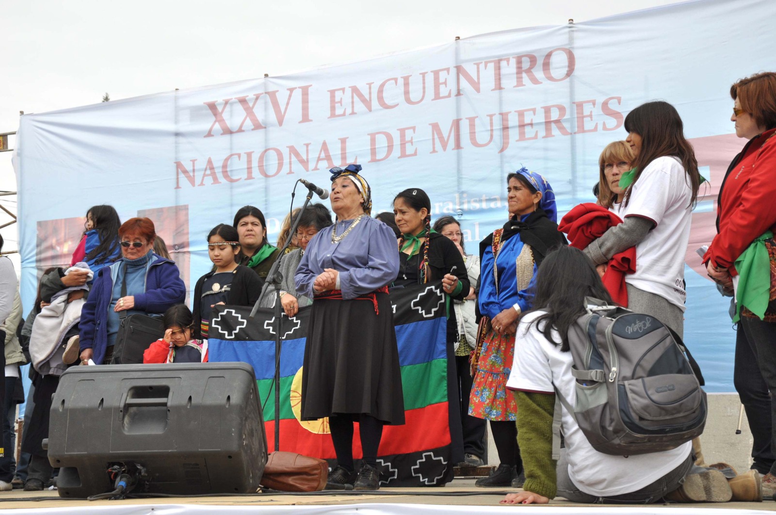 Las mujeres mapuche también estuvieron en la bienvenida del Encuentro que se realizó en 2011 en Bariloche. Ahora serán parte central de la convocatoria. Archivo