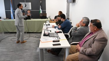 Torres realizó su alegato con la ayuda de una presentación digital. Foto: Marcelo Ochoa. 