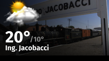 Clima de hoy, jueves 19 de octubre de 2023, para la ciudad de Ing. Jacobacci