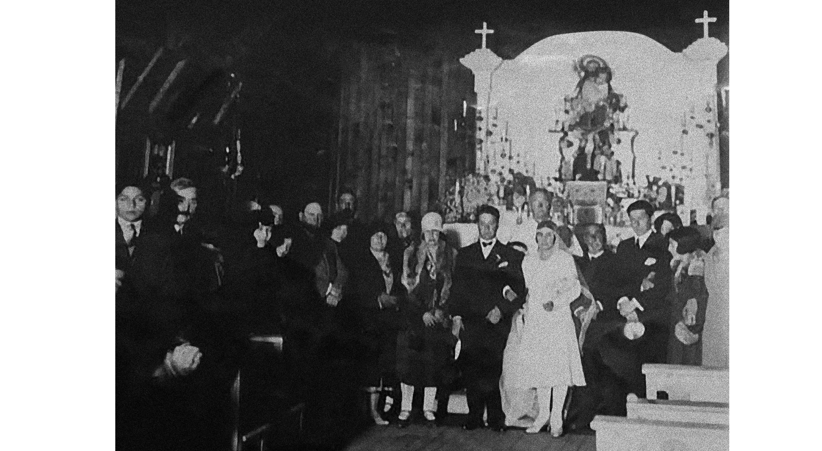Casamiento en la Capilla: el enlace de Demetria Goñi con Roque Muglia en 1930. Foto: Gentileza Ana María de Mena. 

