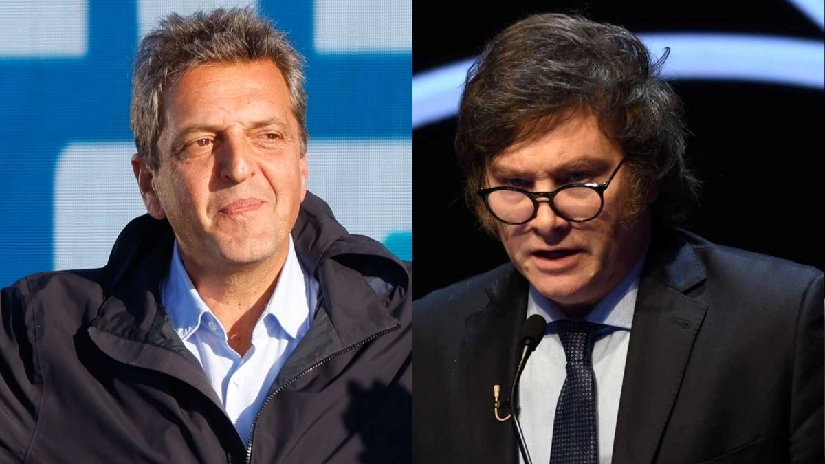 Sergio Massa y Javier Milei, los candidatos a presidente. 