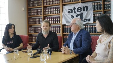 Autoridades de ATEN y el Colegio de Abogados este viernes. Foto: Gentileza. 