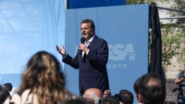 Sergio Massa adelantó, durante su presentación en Roca, que la Oficina Anticorrupción será liderada por la oposición. Foto: Juan Thomes.