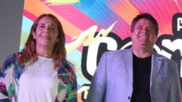 Gaido y De Giovanetti, juntos en la presentación de la Fiesta de la Confluencia. Foto: Gentileza. 