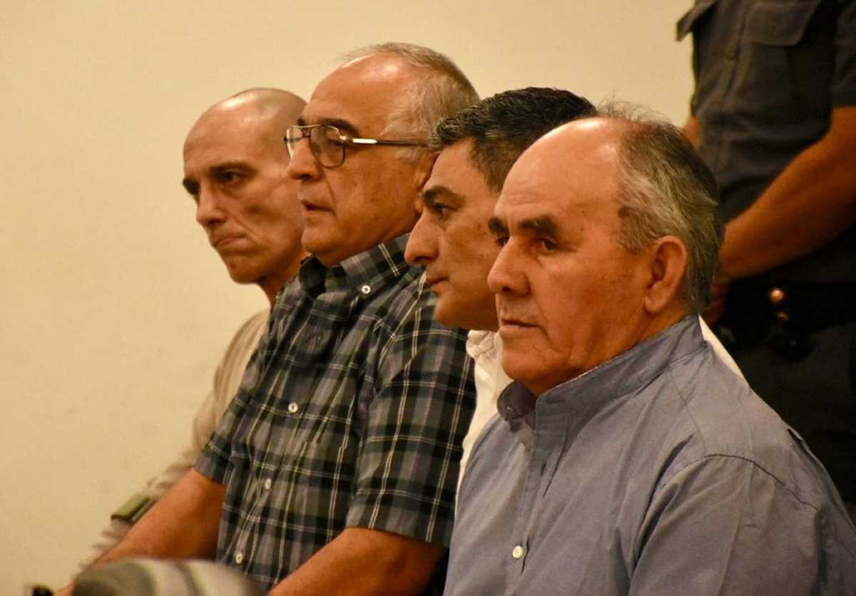 Falconi, Livello, Sosa, Castro (de izquierda a derecha), los cuatro imputados declarados responsables por un jurado popular. (Matías Subat)