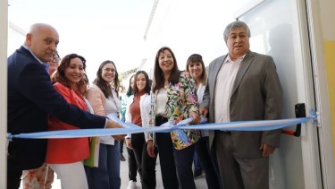 La gobernadora Carreras encabezó el acto en Chimpay. Foto: gentileza.