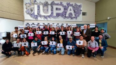 "Milei no", el pedido de docentes y estudiantes de IUPA en Roca. Foto: gentileza