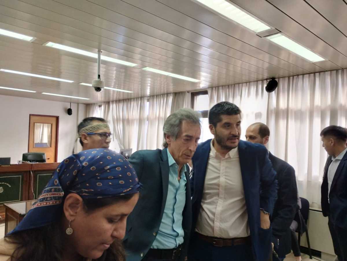 Rubén Marigo y Ezequiel Palavecino en los alegatos de clausura del juicio. 
