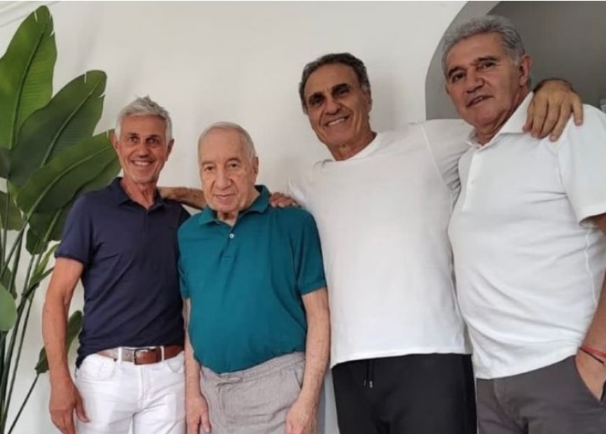 Jorge Burruchaga, Óscar Ruggeri y Ricardo Giusti disfrutaron del reencuentro con Carlos Salvador Bilardo. 
