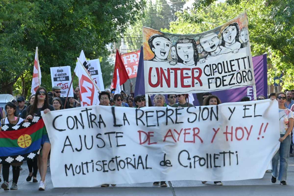 La multisectorial de Cipolletti marcha en apoyo al paro nacional de la CGT. Foto: archivo (Florencia Salto)