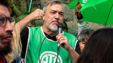 Aguiar habló sobre la gran adhesión de estatales que tuvo el paro general de la CGT. 
