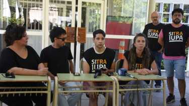 Conferencia de prensa por el rechazo al nuevo rector del IUPA. Foto: Juan Thomes
