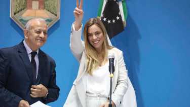 La intendenta de Roca, María Emilia Soria, fue una de las primeras en prestar juramento para la nueva gestión 2023-2027. Foto: Juan Thomes.