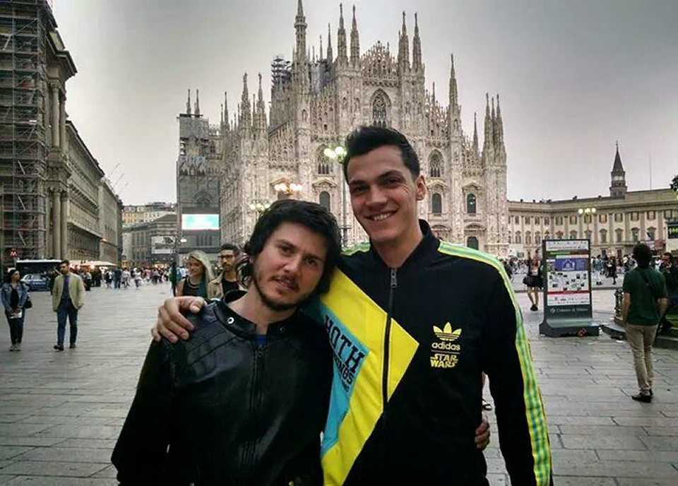 Simón y un recuerdo emocionante en Piazza del Duomo (Milán) tras ganar el primer puesto en el torneo de Campari, en 2013.