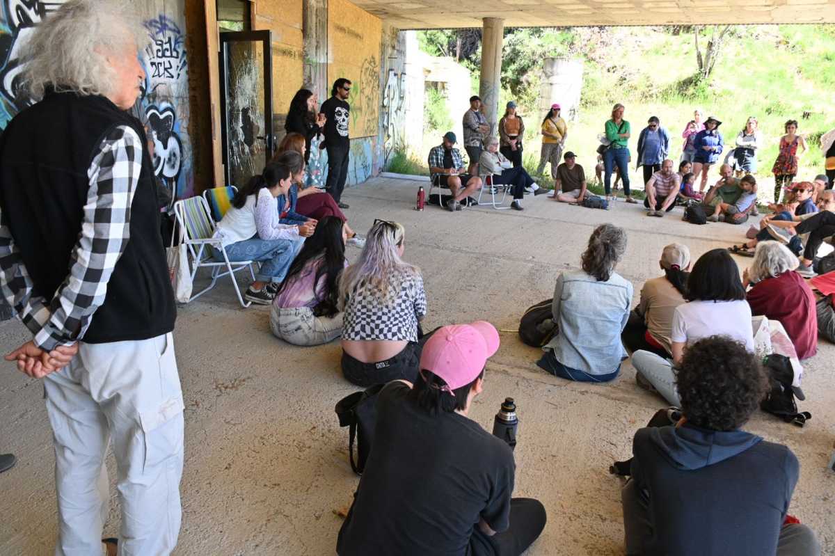 Grupos de artistas de Bariloche se organizan en asambleas para definir acciones para repudiar el proyecto de ley enviado por el Poder Ejecutivo al Congreso. Foto: Alfredo Leiva