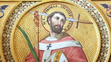 Santo Tomás Becket fue arzobispo de Canterbury y murió defendiendo sus creencias en Dios.-