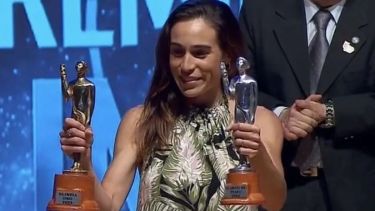 Belén Casetta se llevo el premio mayor en La Usina del Arte. (captura de TV)