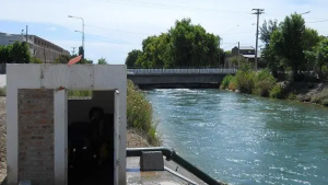 Una policía logró rescatar a una mujer que se había arrojado a un canal de riego en Allen