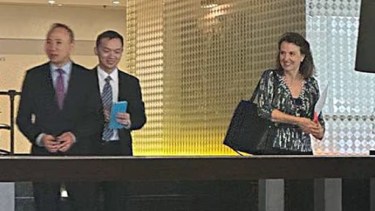 La canciller argentina Mondino con la delegación china, días atrás. 