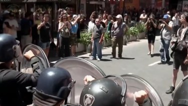 Se viven momentos de tensión en la marcha. Captura