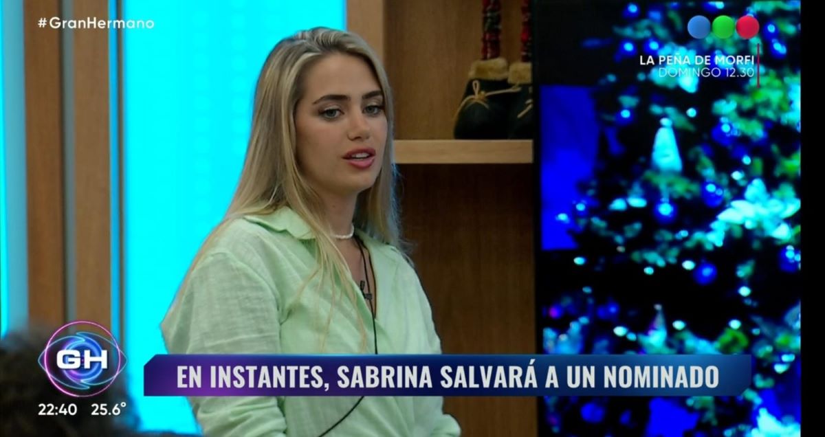 Sabrina definió la primera placa de nominados en Gran Hermano. Foto: Captura Telefe. 