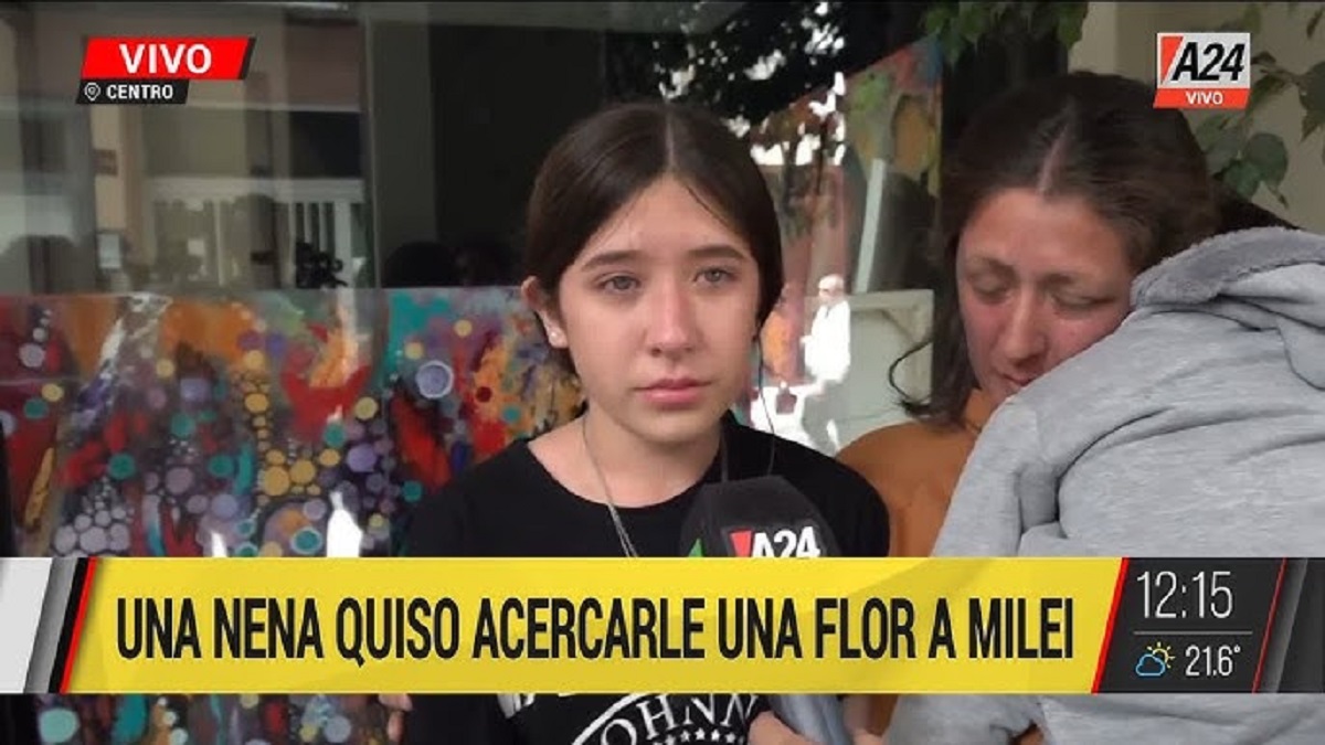Una adolescente de 13 años quería conocer a Milei, pero la seguridad la apartó