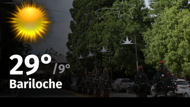 Clima de hoy, lunes 25 de diciembre de 2023, para la ciudad de Bariloche