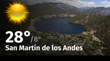 Clima de hoy, domingo 10 de diciembre de 2023, para la ciudad de San Martin de los Andes
