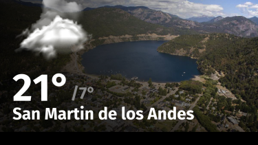 Clima de hoy, miércoles 20 de diciembre de 2023, para la ciudad de San Martin de los Andes