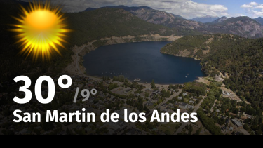 Clima de hoy, lunes 25 de diciembre de 2023, para la ciudad de San Martin de los Andes