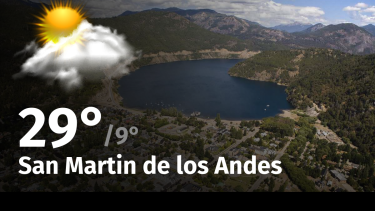 Clima de hoy, viernes 29 de diciembre de 2023, para la ciudad de San Martin de los Andes