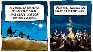 «Historia de un viaje», la tira de Chelo Candia en el Voy en Año Nuevo